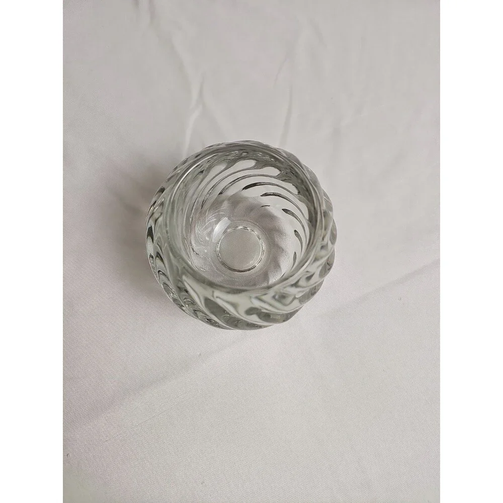 Partylite Illusions Swirl Clear Glass Votive Tealight Candle Holder P0463
